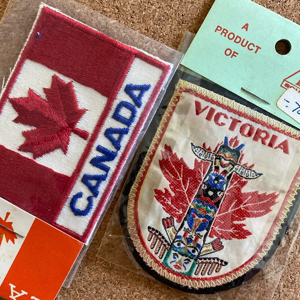 Canada Vintage NK Souvenirs Collectible Travel Patches–Victoria & Canadian Flag